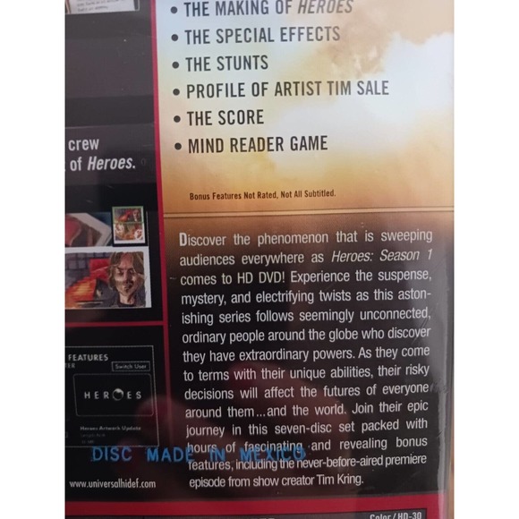 Heroes: Season 1 Web Enabled HD DVD Complete 16+ Hours NEW IN PACKAGE - Picture 10 of 12